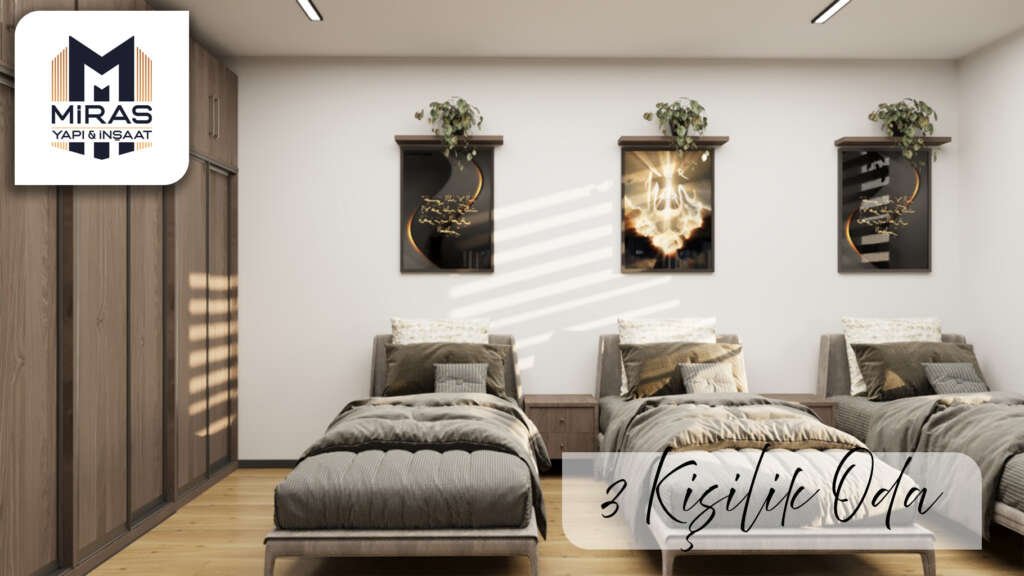 3 kişiliik oda 1