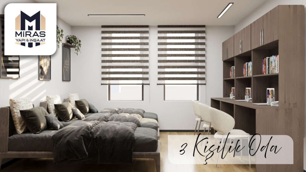 3 kişiliik oda 3
